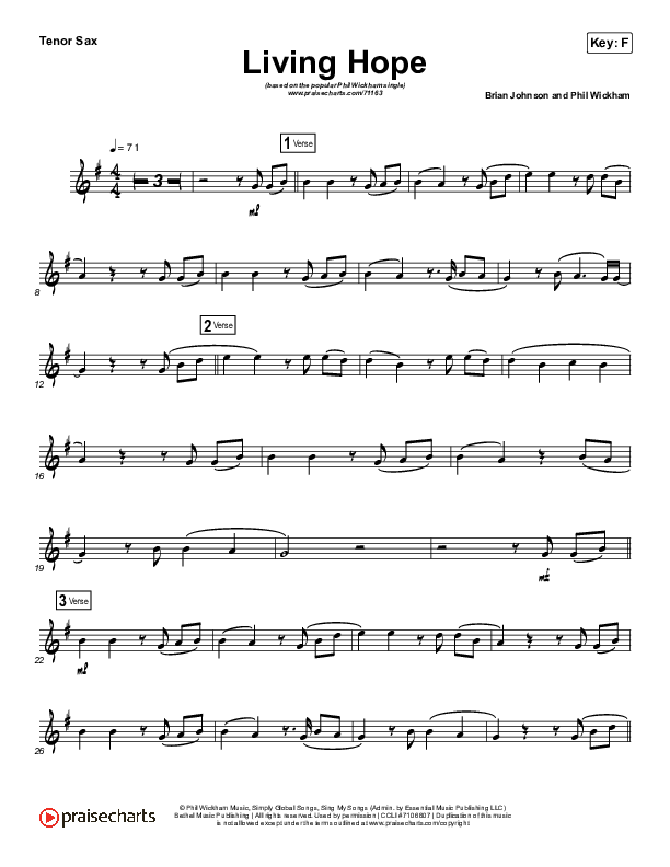 Living Hope (Instrument Solo) Tenor Sax Solo (Phil Wickham)