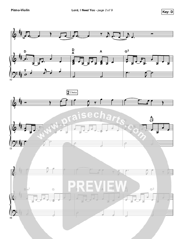 Lord I Need You (Instrument Solo) Piano/Violin (Chris Tomlin / Passion)