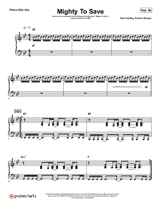 Mighty To Save (Instrument Solo) Piano/Alto Sax (Hillsong Worship)