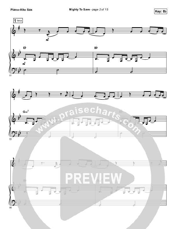 Mighty To Save (Instrument Solo) Piano/Alto Sax (Hillsong Worship)