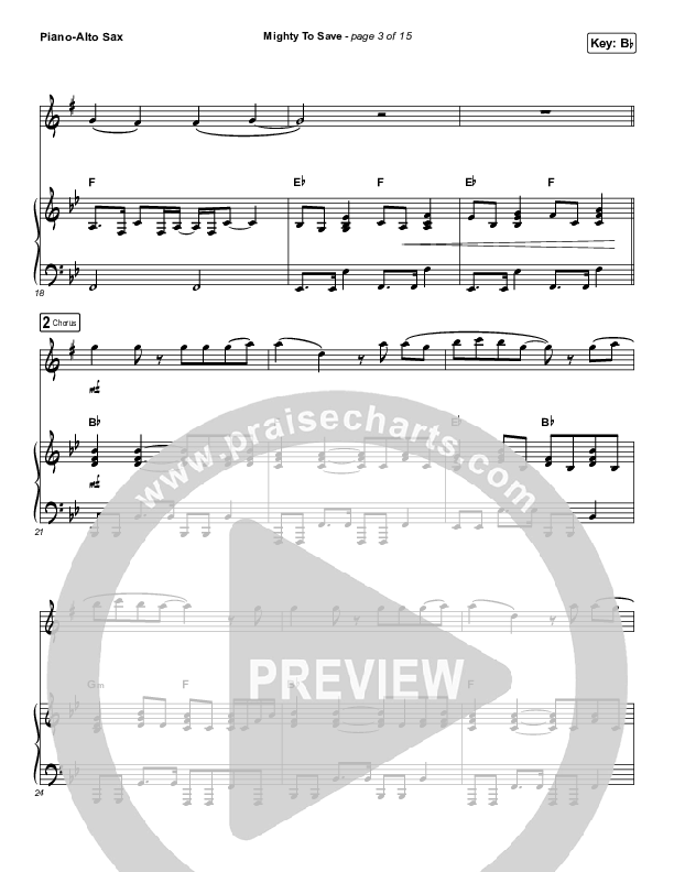 Mighty To Save (Instrument Solo) Piano/Alto Sax (Hillsong Worship)
