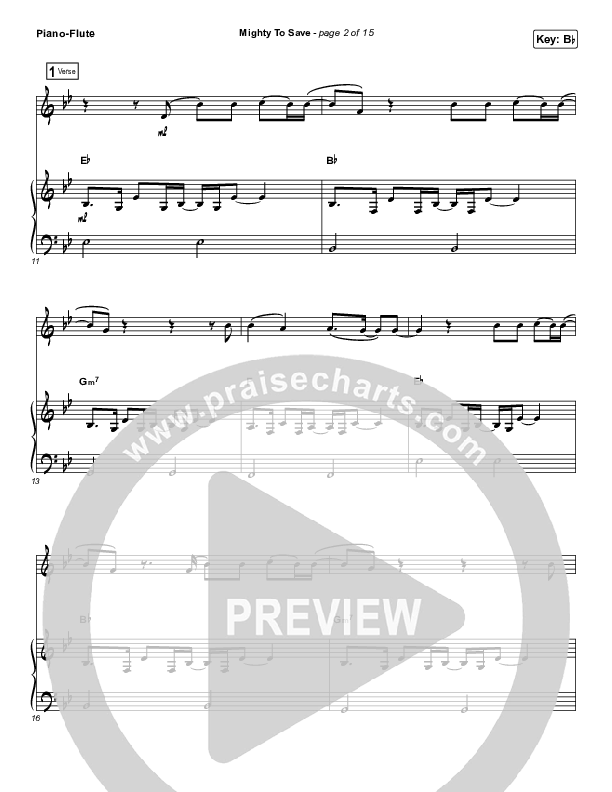 Mighty To Save (Instrument Solo) Piano/Flute (Hillsong Worship)