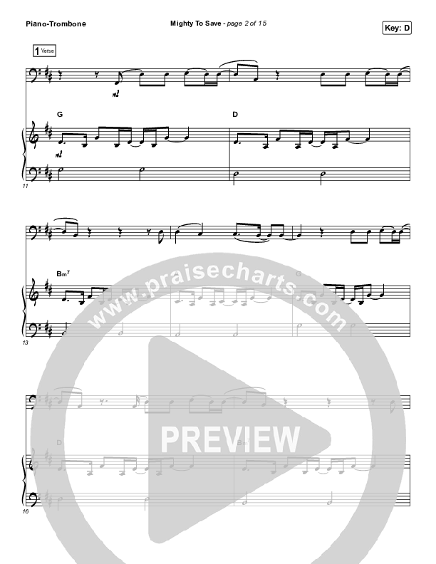 Mighty To Save (Instrument Solo) Piano/Trombone (Hillsong Worship)
