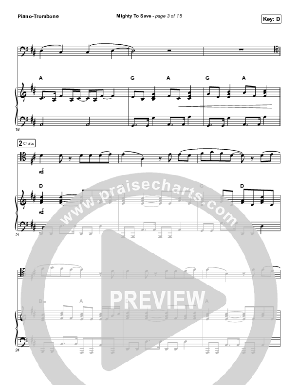 Mighty To Save (Instrument Solo) Piano/Trombone (Hillsong Worship)