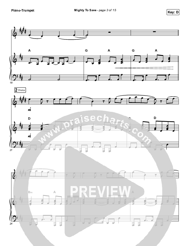 Mighty To Save (Instrument Solo) Trumpet & Piano (Hillsong Worship)