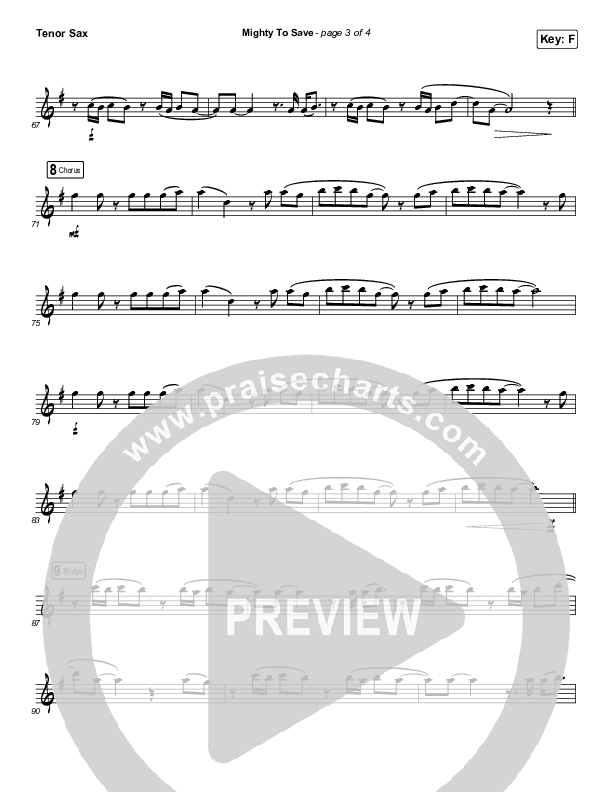 Mighty To Save (Instrument Solo) Tenor Sax Solo (Hillsong Worship)
