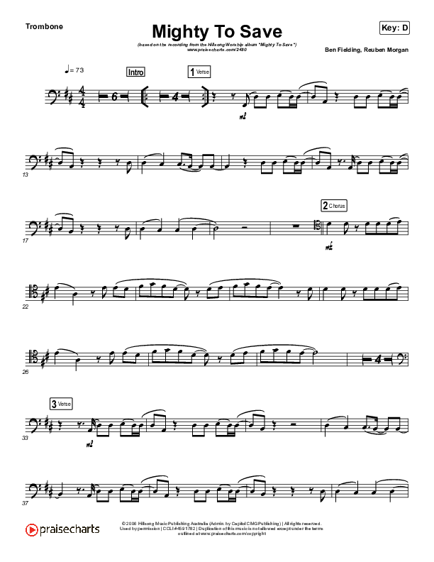 Mighty To Save (Instrument Solo) Trombone Solo (Hillsong Worship)