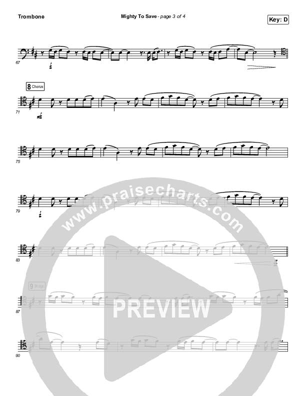 Mighty To Save (Instrument Solo) Trombone Solo (Hillsong Worship)