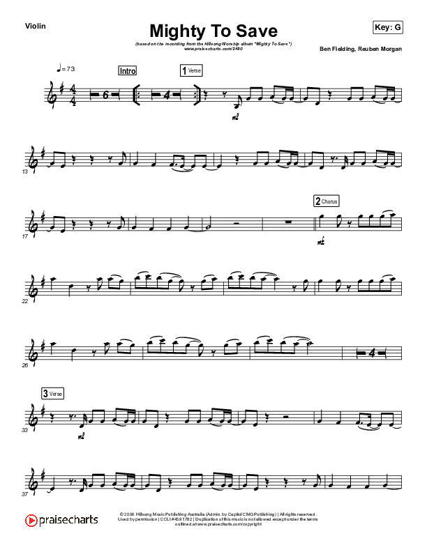 Mighty To Save (Instrument Solo) Violin Solo (Hillsong Worship)