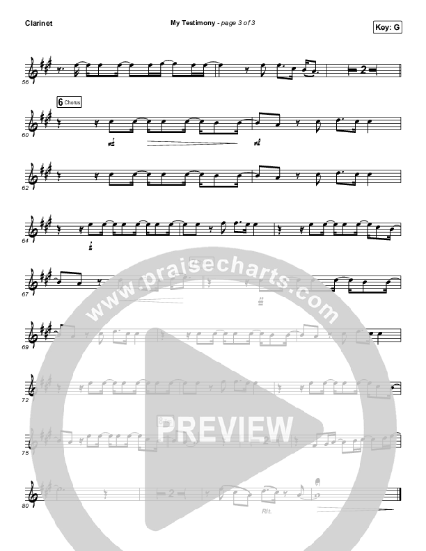 My Testimony (Instrument Solo) Clarinet Solo (Elevation Worship)