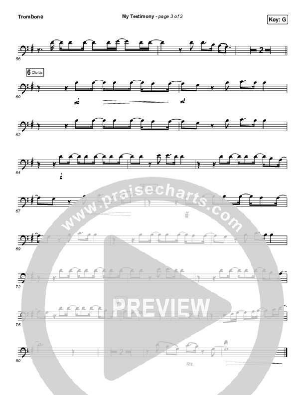 My Testimony (Instrument Solo) Trombone Solo (Elevation Worship)