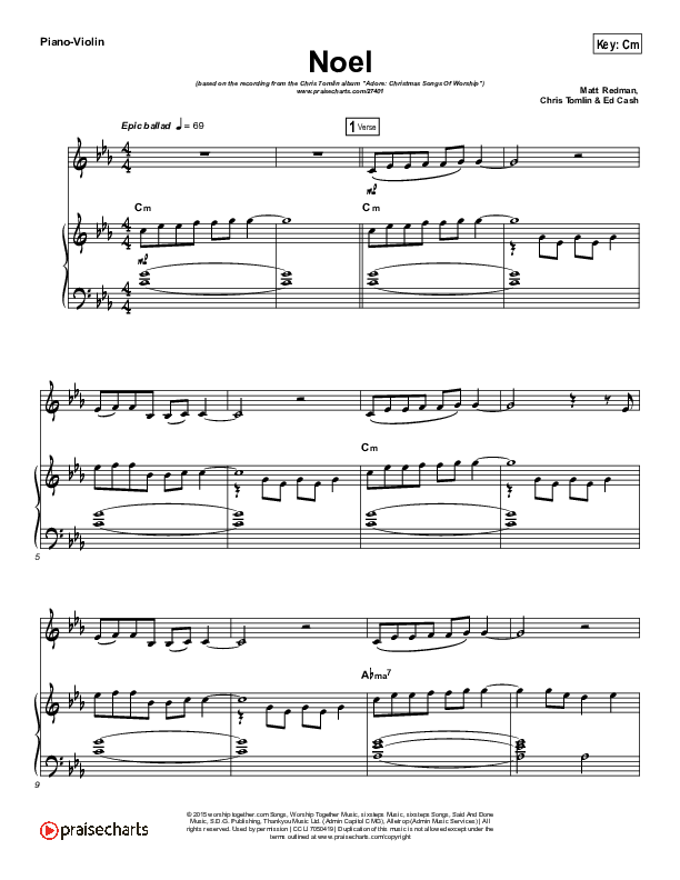 Noel (Instrument Solo) Violin & Piano (Lauren Daigle)