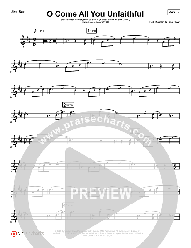 O Come All You Unfaithful (Instrument Solo) Alto Sax Solo (Sovereign Grace)