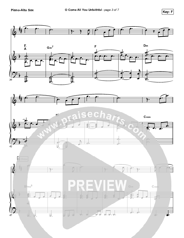 O Come All You Unfaithful (Instrument Solo) Piano/Alto Sax (Sovereign Grace)