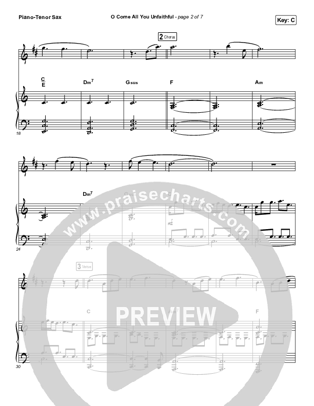 O Come All You Unfaithful (Instrument Solo) Piano/Tenor Sax (Sovereign Grace)