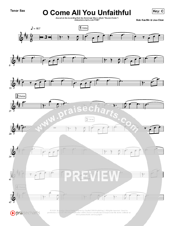 O Come All You Unfaithful (Instrument Solo) Tenor Sax Solo (Sovereign Grace)