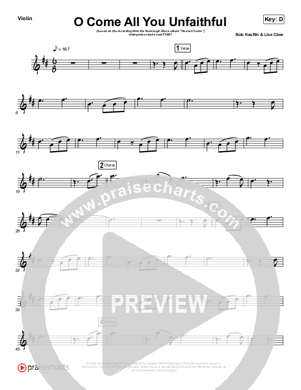 O Come All You Unfaithful (Instrument Solo) Violin Solo (Sovereign Grace)