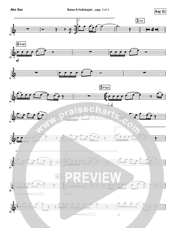 Raise A Hallelujah (Instrument Solo) Alto Sax Solo (Bethel Music / Melissa Helser / Jonathan David Helser)