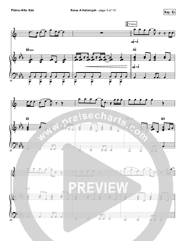 Raise A Hallelujah (Instrument Solo) Piano/Alto Sax (Bethel Music / Melissa Helser / Jonathan David Helser)