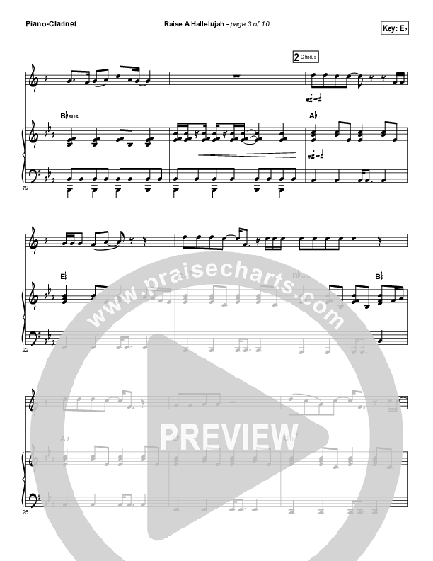Raise A Hallelujah (Instrument Solo) Clarinet & Piano (Bethel Music / Melissa Helser / Jonathan David Helser)
