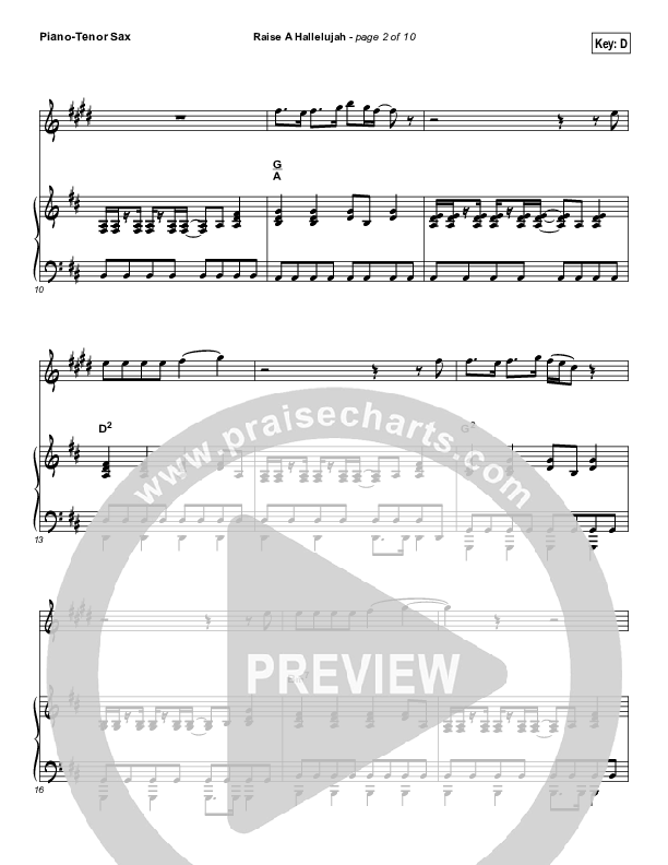 Raise A Hallelujah (Instrument Solo) Tenor Sax & Piano (Bethel Music / Melissa Helser / Jonathan David Helser)