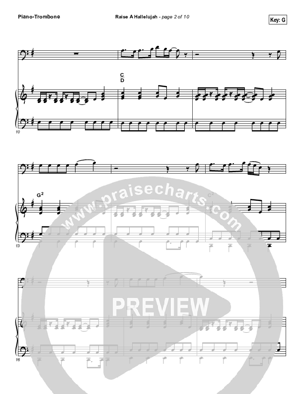 Raise A Hallelujah (Instrument Solo) Trombone Solo Sheet Music PDF