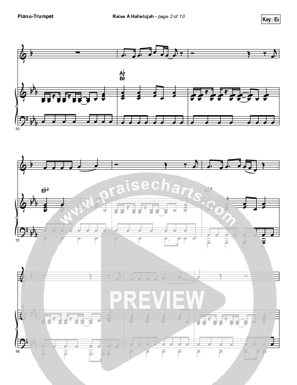 Raise A Hallelujah (Instrument Solo) Piano/Trumpet (Bethel Music / Melissa Helser / Jonathan David Helser)