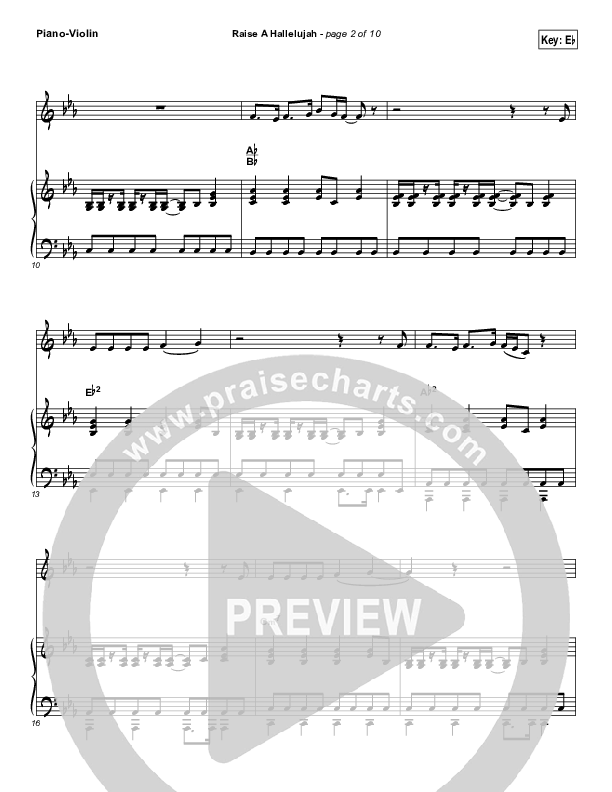 Raise A Hallelujah (Instrument Solo) Piano/Violin (Bethel Music / Melissa Helser / Jonathan David Helser)