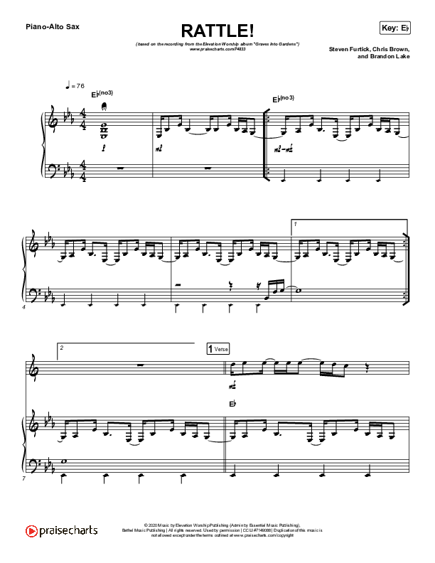RATTLE! (Instrument Solo) Piano/Alto Sax (Elevation Worship)