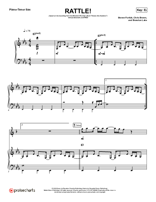 RATTLE! (Instrument Solo) Tenor Sax & Piano (Elevation Worship)