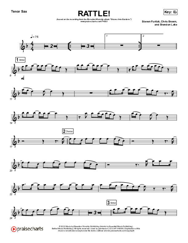 RATTLE! (Instrument Solo) Tenor Sax Solo (Elevation Worship)