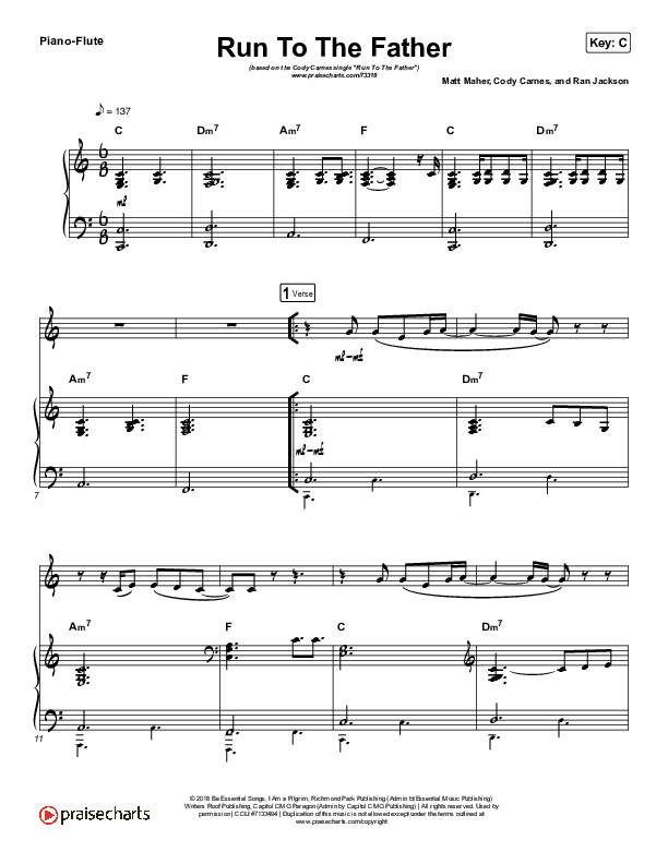 Run To The Father (Instrument Solo) Piano/Flute (Cody Carnes)