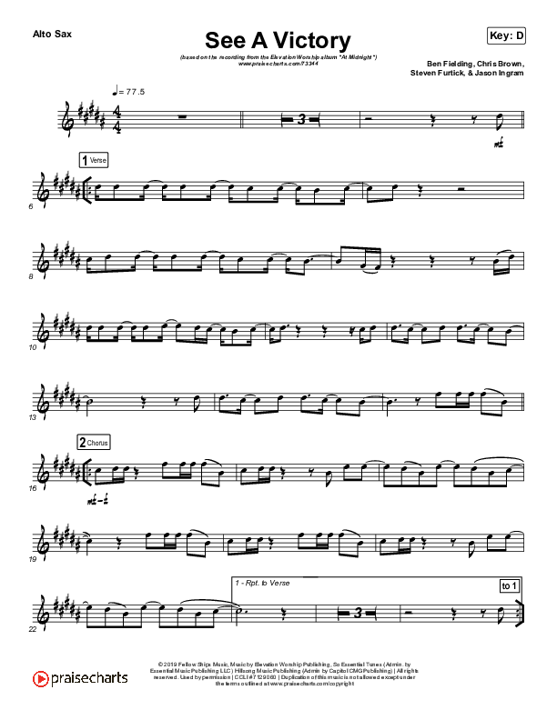 See A Victory (Instrument Solo) Alto Sax Solo (Elevation Worship)