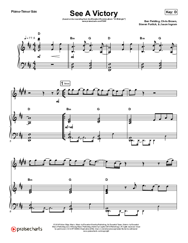See A Victory (Instrument Solo) Tenor Sax & Piano (Elevation Worship)