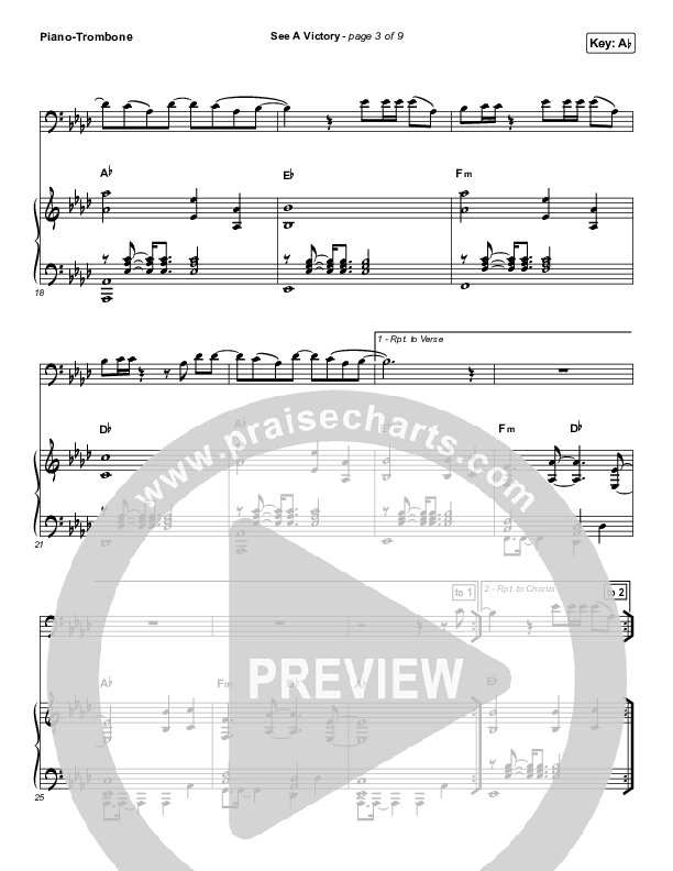 See A Victory (Instrument Solo) Piano/Trombone (Elevation Worship)