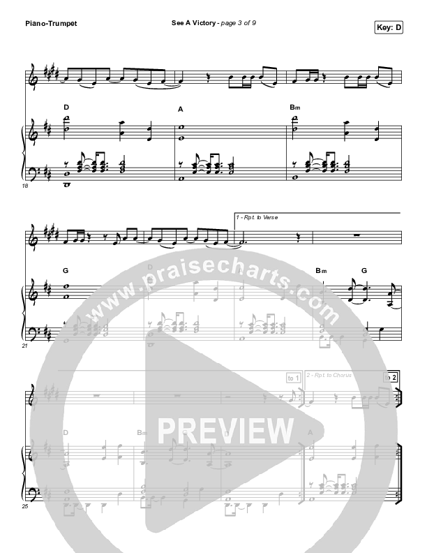 See A Victory (Instrument Solo) Trumpet & Piano (Elevation Worship)