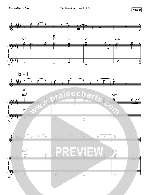 The Blessing (Instrument Solo) Tenor Sax & Piano (Elevation Worship / Kari Jobe / Cody Carnes)