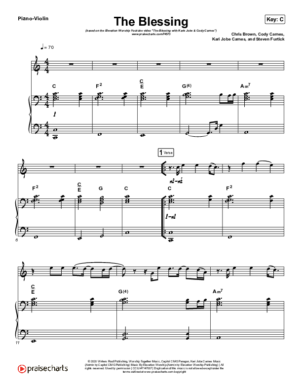 The Blessing (Instrument Solo) Piano/Violin (Elevation Worship / Kari Jobe / Cody Carnes)