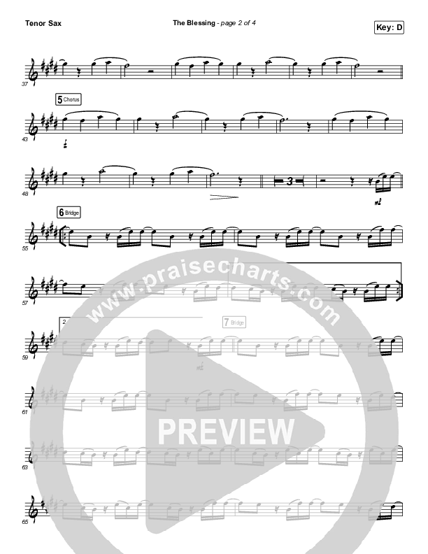 The Blessing (Instrument Solo) Tenor Sax Solo (Elevation Worship / Kari Jobe / Cody Carnes)