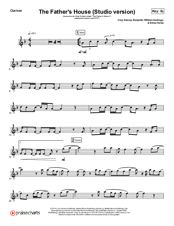 The Father's House (Instrument Solo) Clarinet Solo (Cory Asbury)