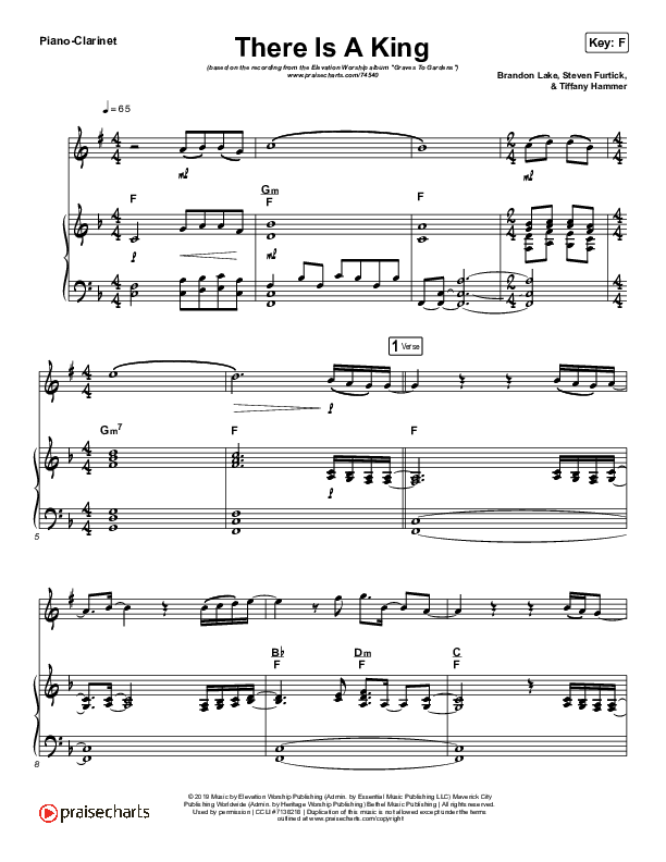 There Is A King (Instrument Solo) Piano/Clarinet (Elevation Worship)