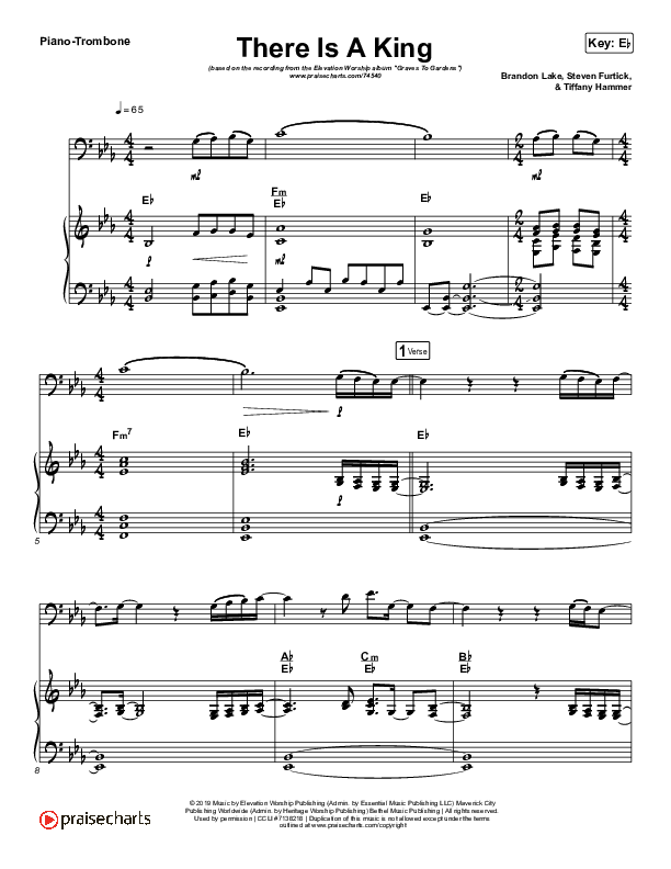 There Is A King (Instrument Solo) Piano/Trombone (Elevation Worship)