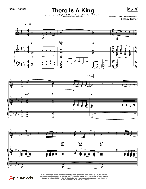There Is A King (Instrument Solo) Piano/Trumpet (Elevation Worship)