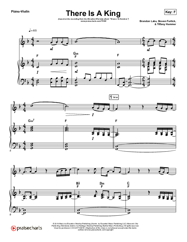 There Is A King (Instrument Solo) Piano/Violin (Elevation Worship)
