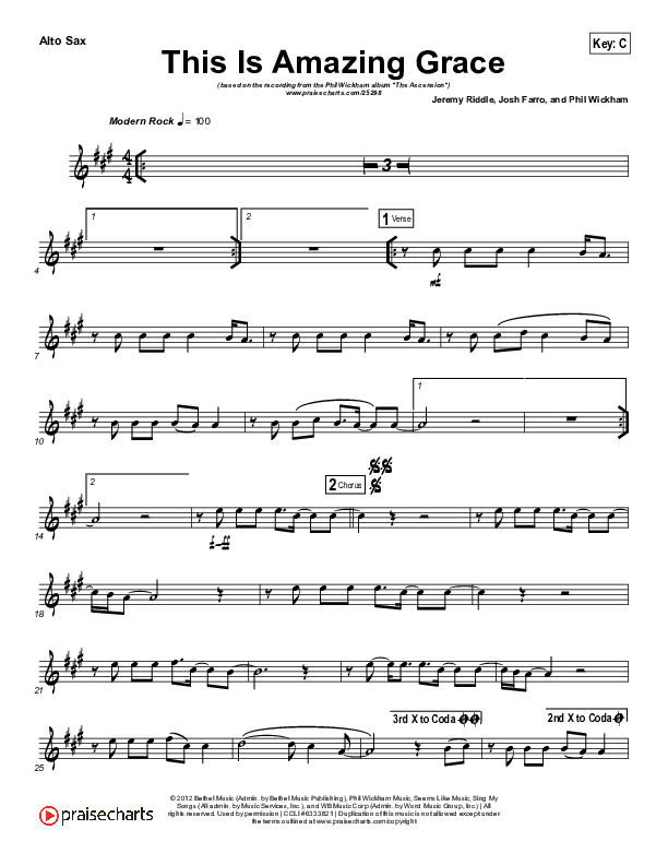 This Is Amazing Grace (Instrument Solo) Alto Sax Solo (Phil Wickham)