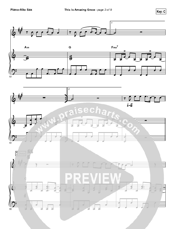 This Is Amazing Grace (Instrument Solo) Piano/Alto Sax (Phil Wickham)