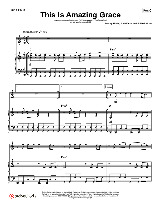 This Is Amazing Grace (Instrument Solo) Piano/Flute (Phil Wickham)