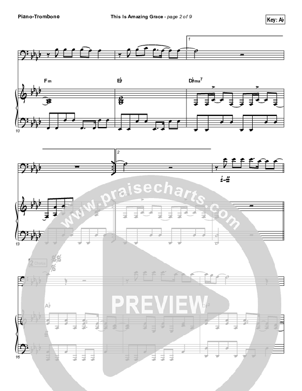 This Is Amazing Grace (Instrument Solo) Trombone & Piano (Phil Wickham)