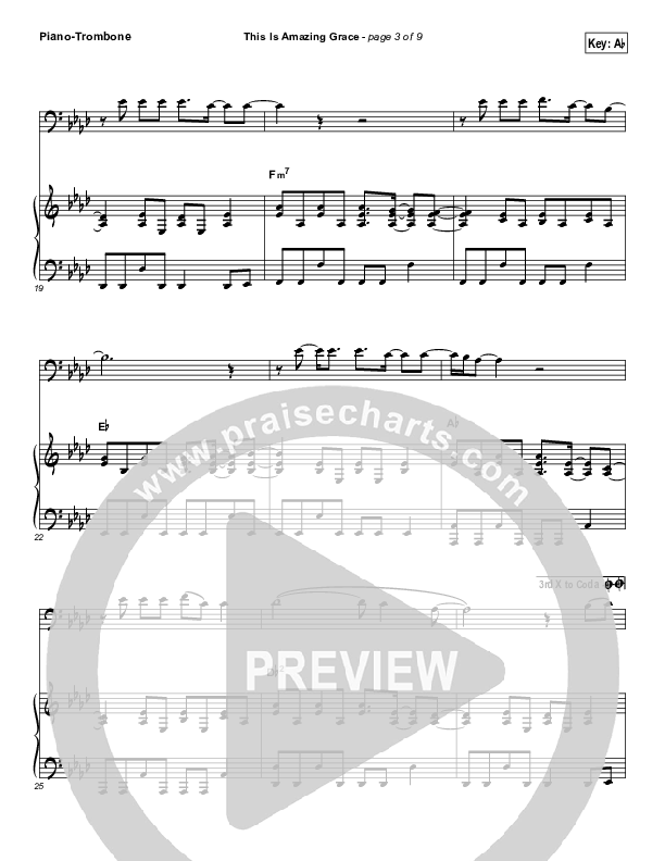 This Is Amazing Grace (Instrument Solo) Trombone & Piano (Phil Wickham)