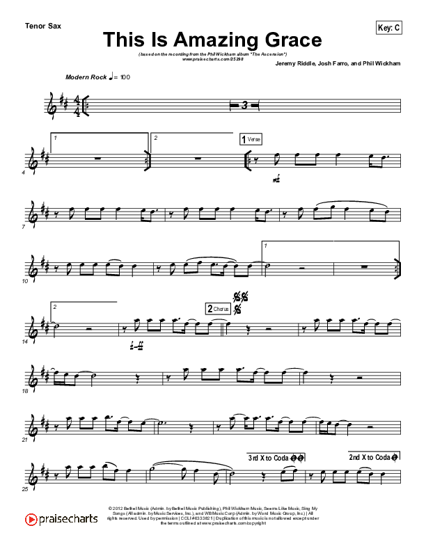 This Is Amazing Grace (Instrument Solo) Tenor Sax Solo (Phil Wickham)